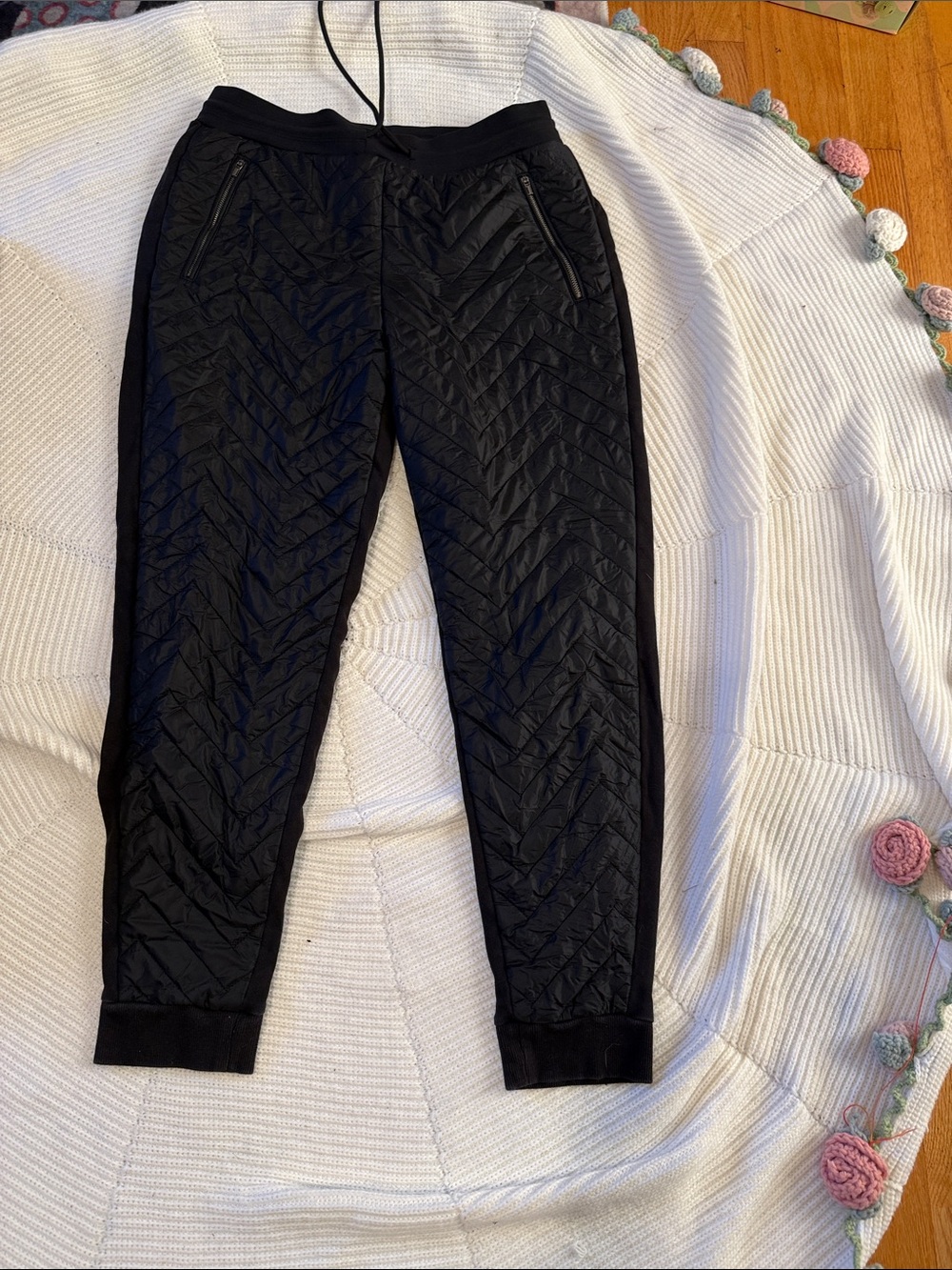 Athleta Black Quilted Jogger Pants